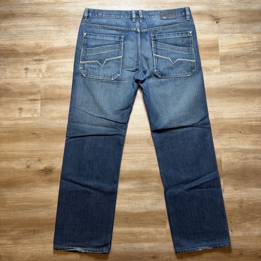 Vintage Diesel Kratt Jeans Men 38x32 Blue Relaxed Straight Dark Wash Made Italy - Picture 3 of 16